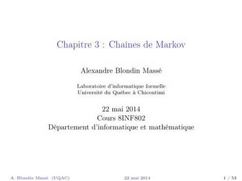 PDF Chapitre 3 Chaînes de Markov Chapitre 3 Chaînes de Markov