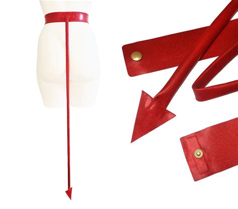 Xs 4xl Long Latex Devil Tail Belt Glitter Available Etsy
