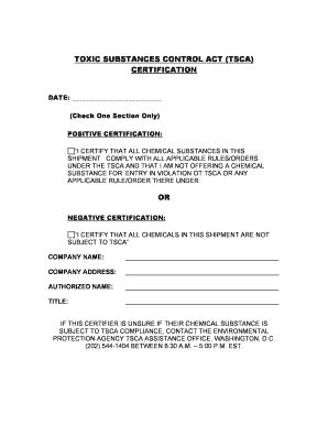 Tsca Certificate Format Complete With Ease AirSlate SignNow