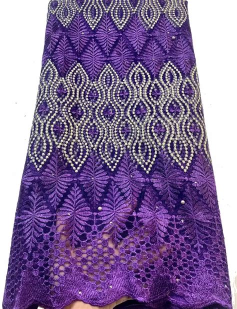 Purple 2022 African Net Lace Fabric High Quality Elegant Nigerian