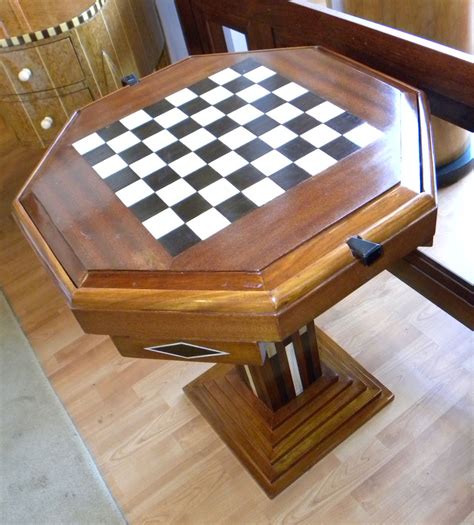 Art Deco Game Table Chess Checkers Backgammon