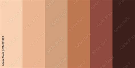 Skin tone color scale chart. Brown palette vector human skin ...