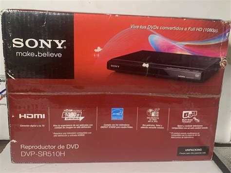 Sony DVD Player DVP SR510H Upscaling HDMI 1080p With Remote Control