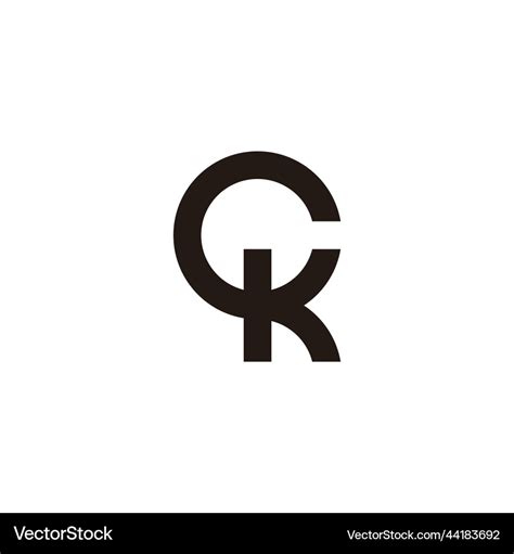 Letter Ck Circle Motion Geometric Logo Royalty Free Vector