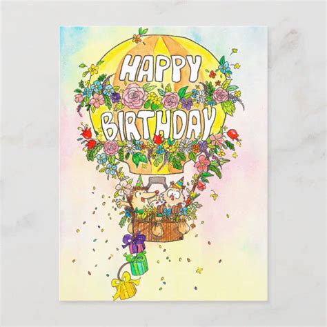 Happy Birthday Balloon Postcard Von Nicole Janes Postkarte Zazzle De