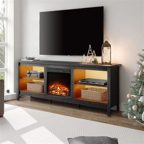 Amazon WAMPAT Fireplace TV Stand For TVs Up To 75 Inch With RBG