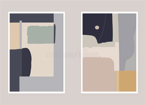 Set Of Minimalistic Posters With Abstract Shapes And Textures Vector