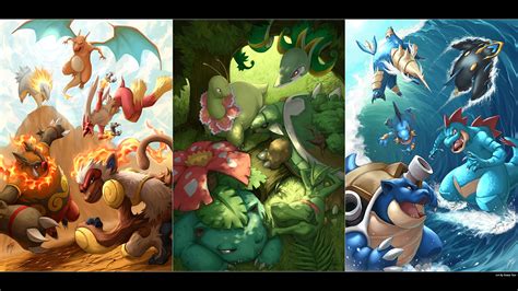 Pokemon Kanto Starters Wallpaper