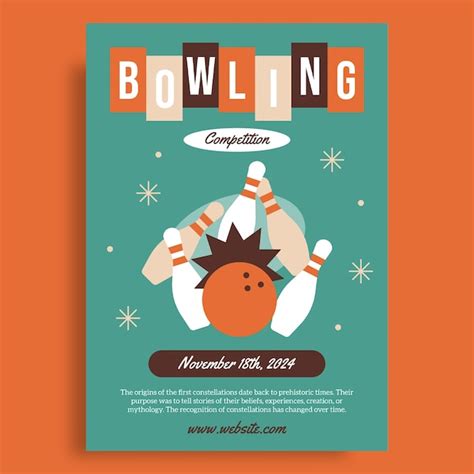 Free Vector Bowling Flyer Template Design