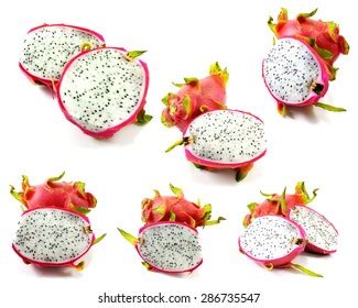 Dragon Fruit Cut Half On White Stock Photo 286735547 Shutterstock