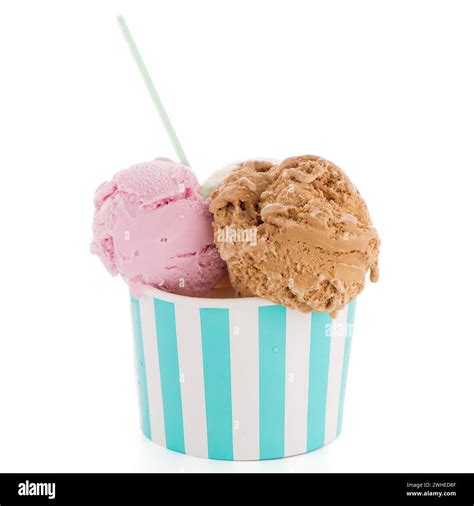 Ice Cream Scoop In Paper Cup Stock Photo Alamy