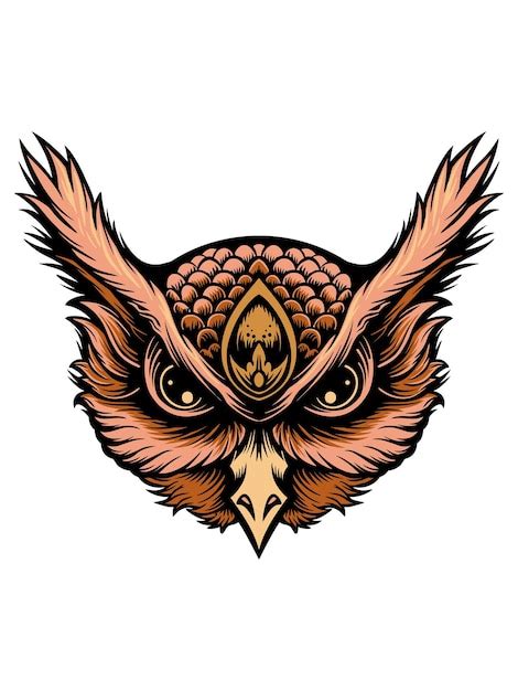 Premium Vector Owl Head Vector Illustration