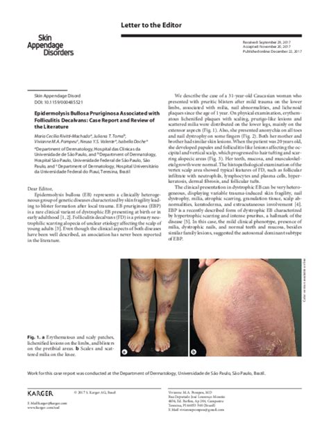 Pdf Hereditary Dystrophic Epidermolysis Bullosa A Rare Case Report Dr Pallavi Urs