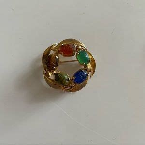 Jewelry Vintage Burt Cassell Gold Filled Egyptian Revival Scarab