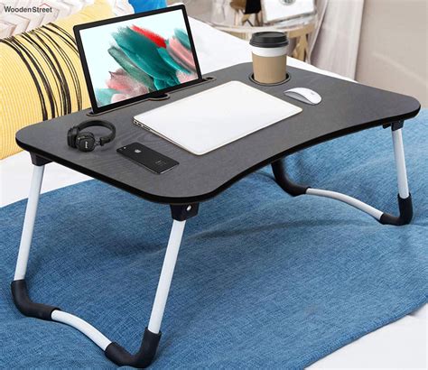 Buy TUD Portable Folding Laptop Table With Cup Holder Black At 38