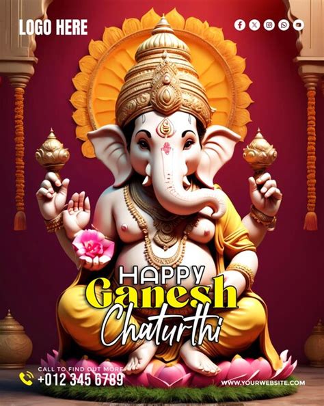 Premium Psd Ganesh Chaturthi Social Media Banner And Poster Design