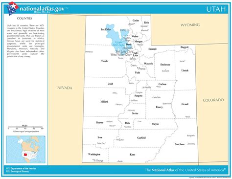 Map of Utah Counties - WhiteClouds