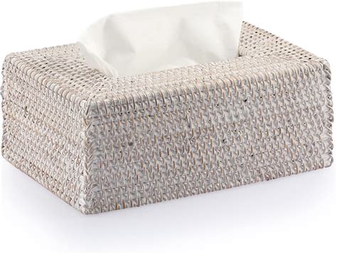 Amazon Sumnacon Rattan Rectangular Tissue Box Cover Decorative