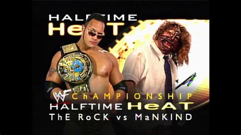 The Rock Vs Mankind Empty Arena Match For The Wwf Title Halftime Heat