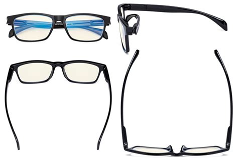 5 Pack Rectangle Blue Light Filter Reading Glasses Women Men