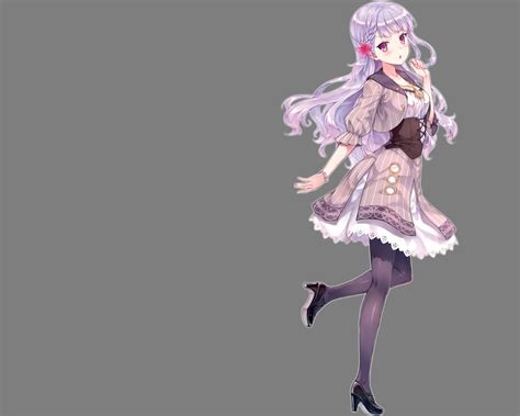 Blush Dress Hiten Hitenkei Long Hair Original Pantyhose Purple Hair