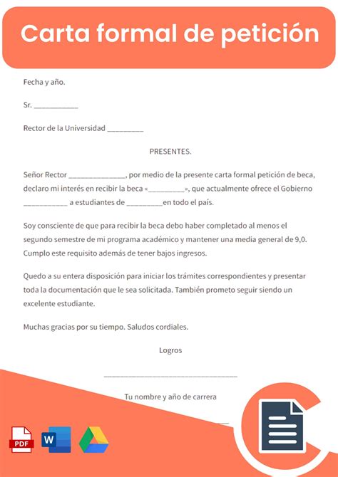 Modelo De Solicitud Carta De Peticion Borrador Modelo Ejemplo De