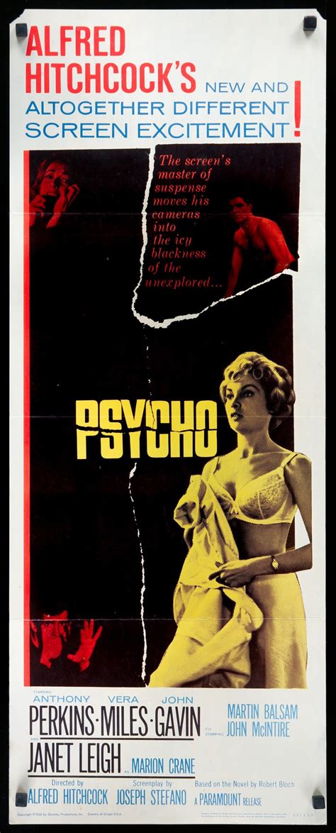 Psycho (1960) Original Insert Movie Poster - Original Film Art ...