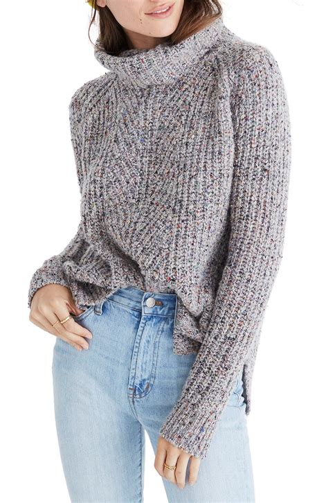 Madewell Colorfleck Ribbed Turtleneck Sweater Nordstrom