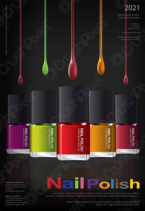 Nail Polish Poster Design Template Vector Illustration Stock Vector