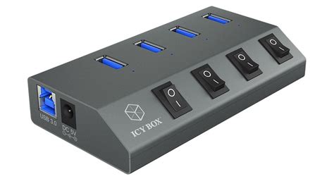 IB-HUB1405 | ICY BOX USB Hub with Switch, USB-B Socket, 3.0, USB Ports ...