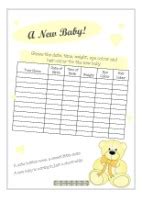 Guess The Baby Weight And Date Template Babybookie Place Your Bets