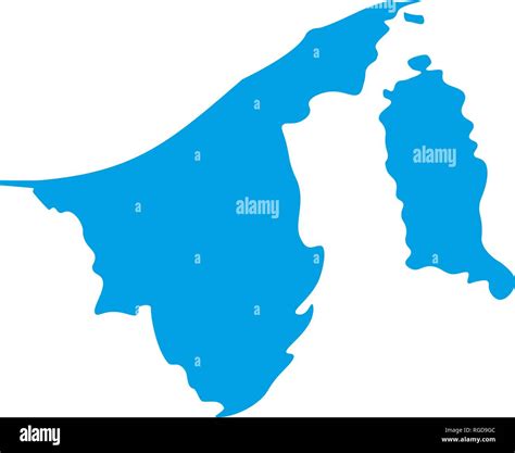 Map Of Brunei Outline Silhouette Of Brunei Map Vector Illustration