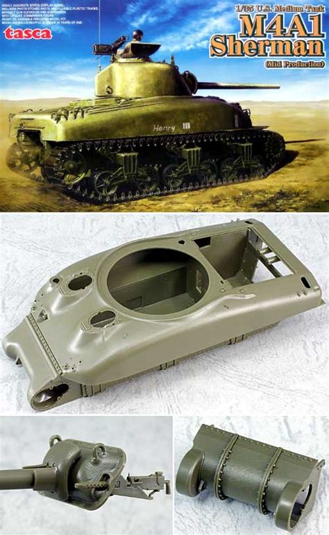 1 35 プラスチックモデルキット アメリカ中戦車 M4a1 シャーマン 中期型） アスカモデル Asuka Model