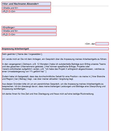 Briefvorlage F R Anfrage Um Gehaltserh Hung Muster Anschreiben Im Pdf