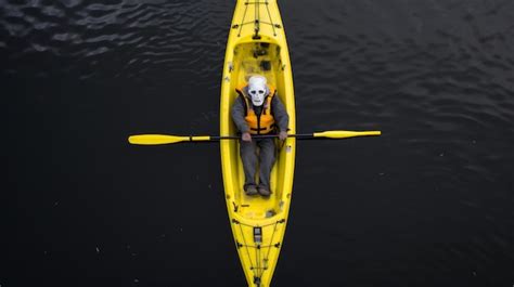 El Kayak Amarillo En Un Cuerpo De Agua Imagen Premium Generada Con IA