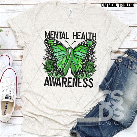 Dtf Transfer Dtf003203 Floral Butterfly Mental Health Awareness Csds Vinyl