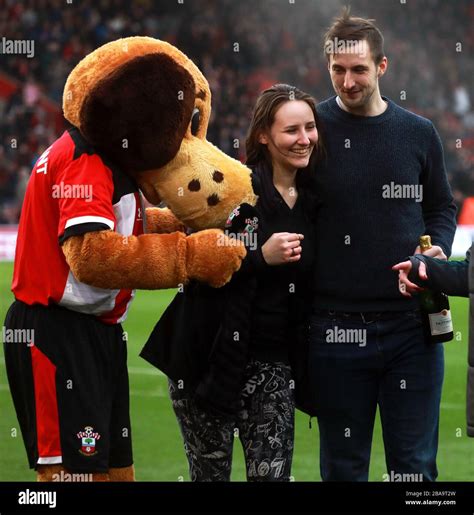 Southampton Mascot Sammy Saint With Fans After Their Proposal On The