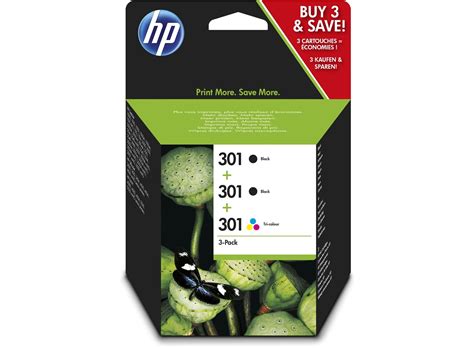 Hp 301 Black2tri Color1 3 Pack Original Ink Cartridges Hp Store Uk