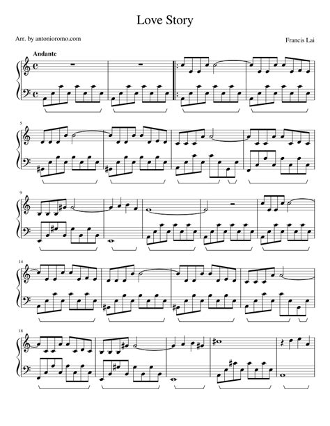 Love Story Easy Piano Sheet Music (Francis Lai)