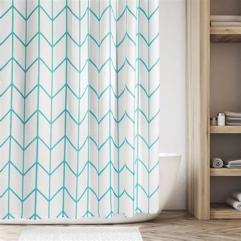 Teal Chevron Shower Curtains