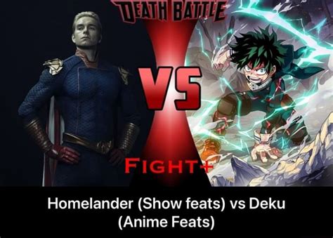 Homelander Show Feats Vs Deku Anime Feats Homelander Show Feats