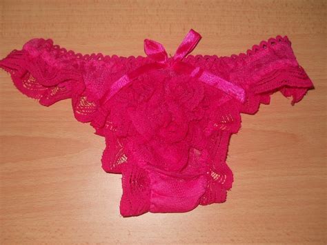 Fashion Care 2u U300 2 Sexy Pink Sheer Ruffle Lace Trim T Back Womens