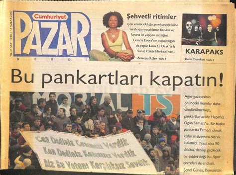 Cumhuriyet Gazetesi Pazar Dergi Eki 11 Şubat 2007 Agos Gazetesinin