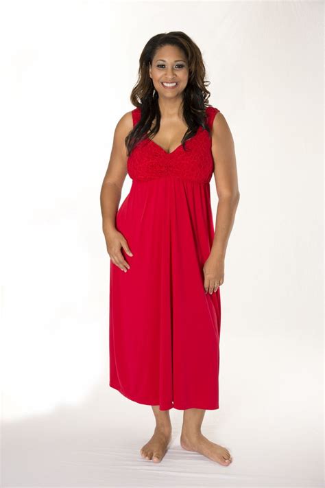 Soulevants Red Nightgown With Built In Bra No Underwire Relax In Comfort With Support And