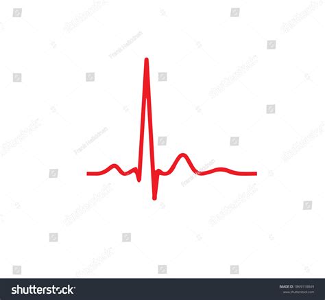 Ecg Heart Beat Line Icon Symbol Stock Vector Royalty Free