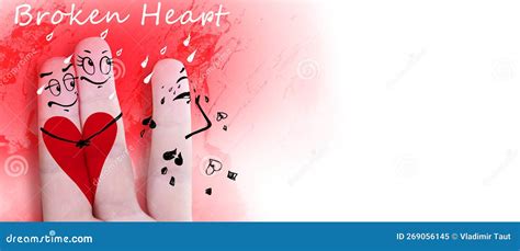 Broken Heart Love And Valentines Day Concept 3d Illustration Stock