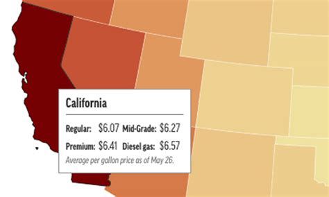 Map: Gasoline prices, state by state