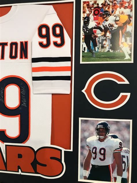 FRAMED DAN HAMPTON AUTOGRAPHED SIGNED INSCRIBED CHICAGO BEARS JERSEY