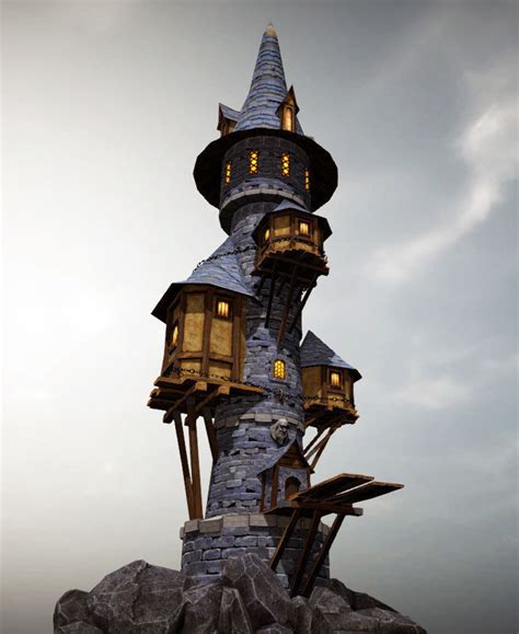 3D model Wizard Tower VR / AR / low-poly | CGTrader