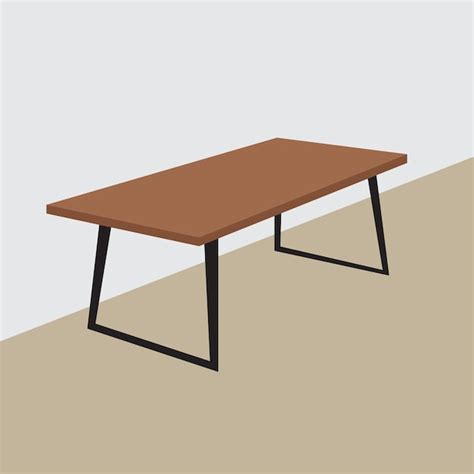 Ilustraci N Plana De Mesa De Madera Vector De Mesa Mesa Plana